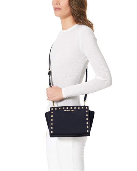 michael kors selma medium satchel blue|Michael Kors selma medium messenger.